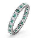 18ct White Gold Channel Set Princess Cut Full Eternity Ring Natural Diamond Em 0.65ct VS