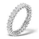 18ct White Gold Claw Set Full Eternity Ring Princess Cut Natural Diamond 2.00ct VS