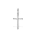 18ct White 0.03ct Natural Diamond Star Set Cross
