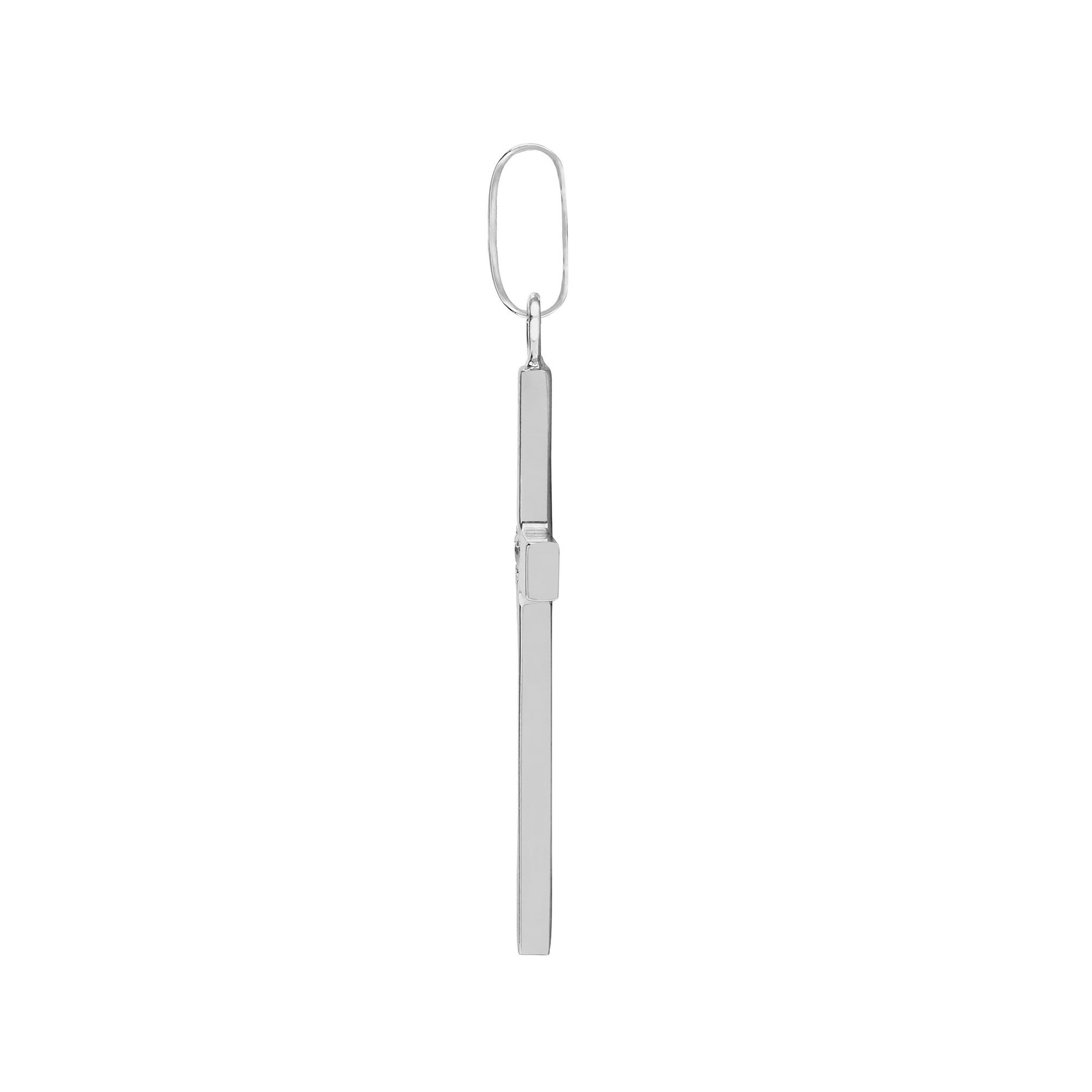 18ct White 0.03ct Natural Diamond Invisible Set Cross