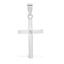 18ct White 0.03ct Natural Diamond Invisible Set Cross