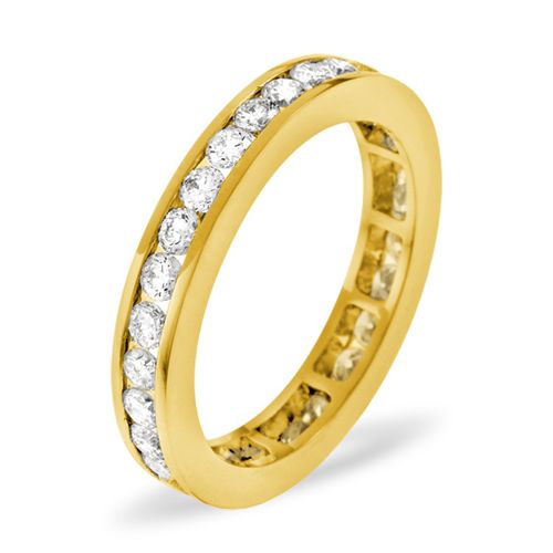18ct Yellow Gold Channel Set Full Eternity Ring Natural Diamond 1.00ct H Si