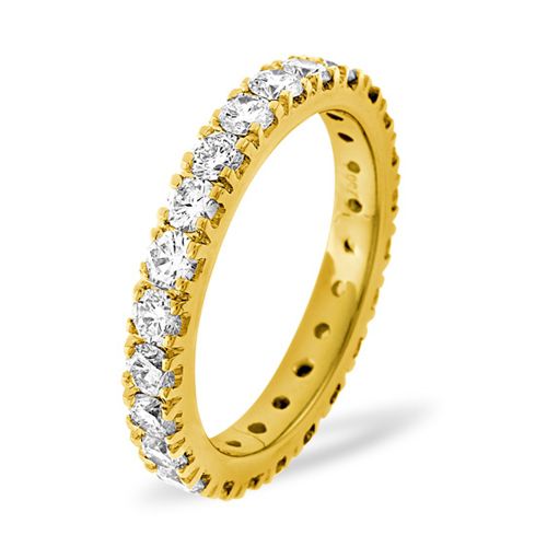 18ct Yellow Gold Claw Set Full Eternity Ring Natural Diamond 2.00ct G VS