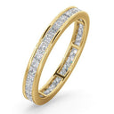 18ct White Gold Channel Set Princess Cut Full Eternity Ring Natural Diamond VS