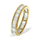 18ct Yellow Gold Channel Set Full Eternity Ring Baguette Natural Diamond VS