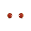 Perlée Couleurs Earrings in 18K Rose Gold with Carnelian