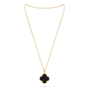 Magic Alhambra 1 Motif Long Necklace in 18K Yellow Gold with Onyx