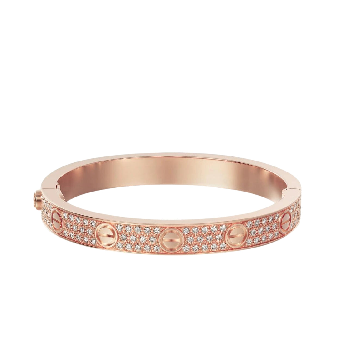 Love Bracelet Diamond-Paved 18K Rose Gold