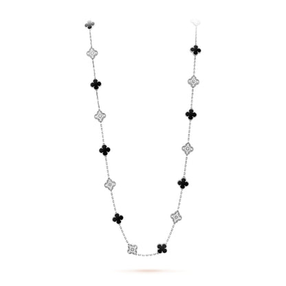 Belle Vante Necklace 20 Motifs Onyx Diamond 18K White Gold