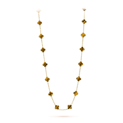 Belle Vante Necklace 20 Motifs Tiger Eye 18K Yellow Gold