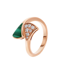 Divas' Dream Ring Belle Vante Ethical Rose Gold Malachite Pavé Diamonds
