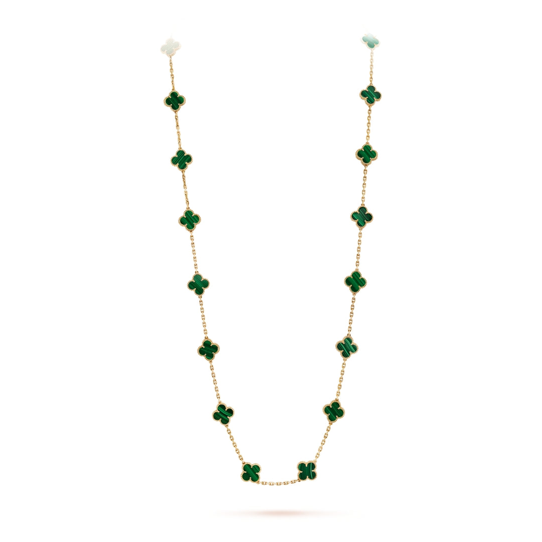 Belle Vante Necklace 20 Motifs Malachite 18K Yellow Gold