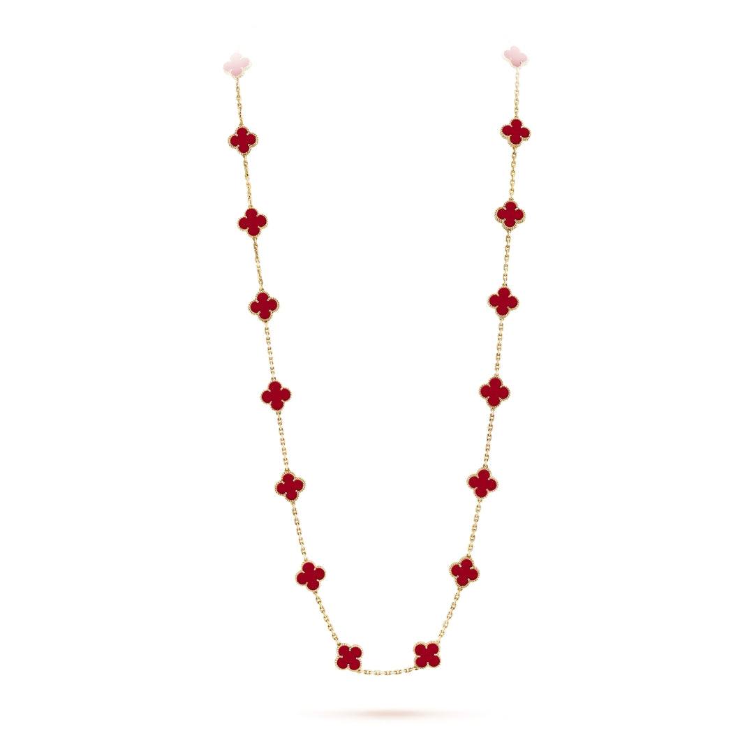 Belle Vante Necklace 20 Motifs Carnelian 18K Yellow Gold