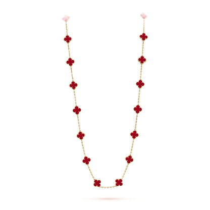 Belle Vante Necklace 20 Motifs Carnelian 18K Yellow Gold