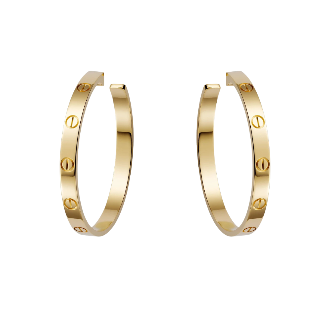 Love Large Hoop Earrings 18ct Yellow Gold