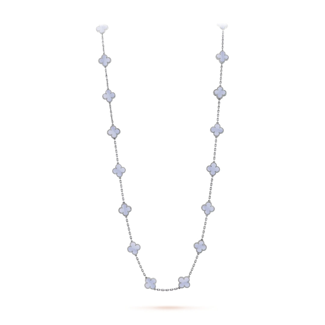 Belle Vante Necklace 20 Motifs Chalcedony 18K White Gold