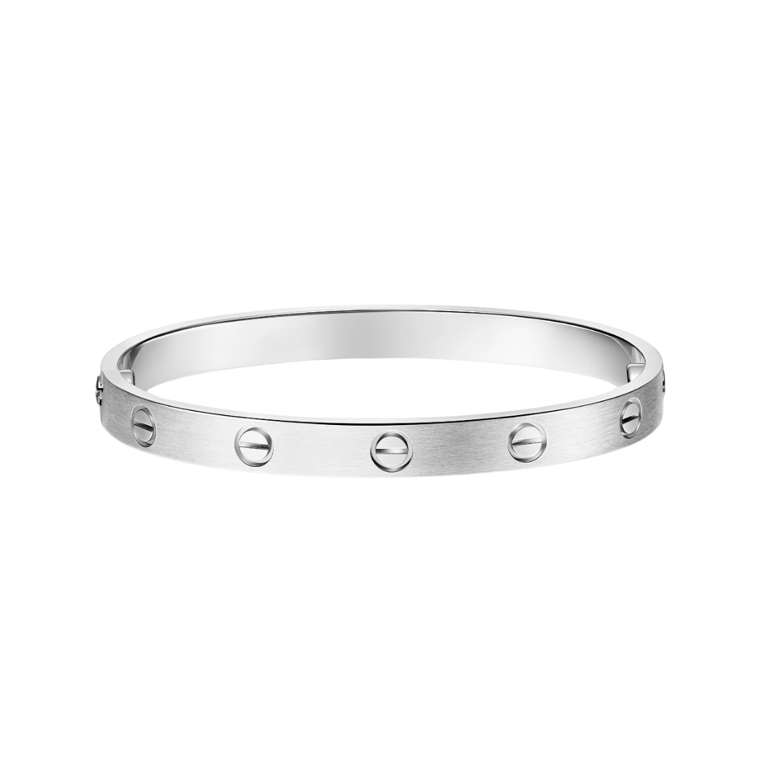 Brushed Finish Hinged Bracelet 18ct Gold