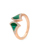 Divas' Dream Ring Belle Vante Ethical Rose Gold Malachite Pavé Diamonds