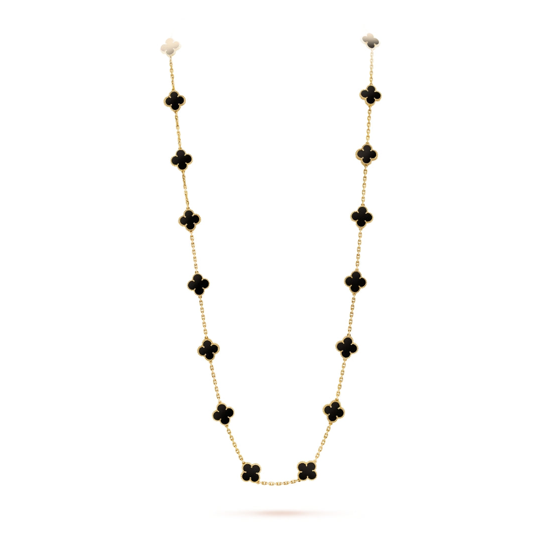 Belle Vante Necklace 20 Motifs Onyx 18K Yellow Gold