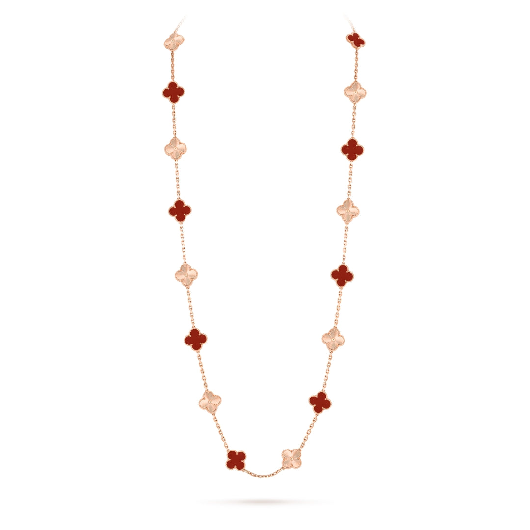 Belle Vante Necklace 20 Motifs Carnelian 18K Rose Gold