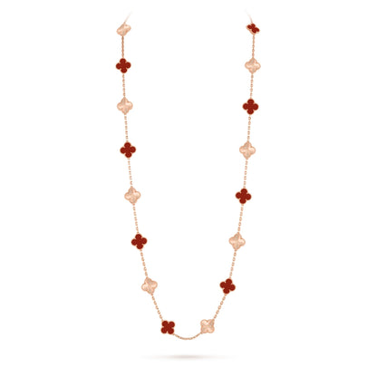 Belle Vante Necklace 20 Motifs Carnelian 18K Rose Gold