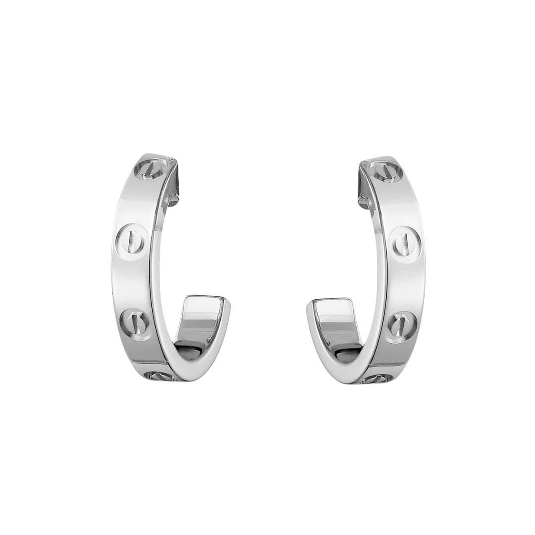 Love Small Hoop Earrings 18ct White Gold