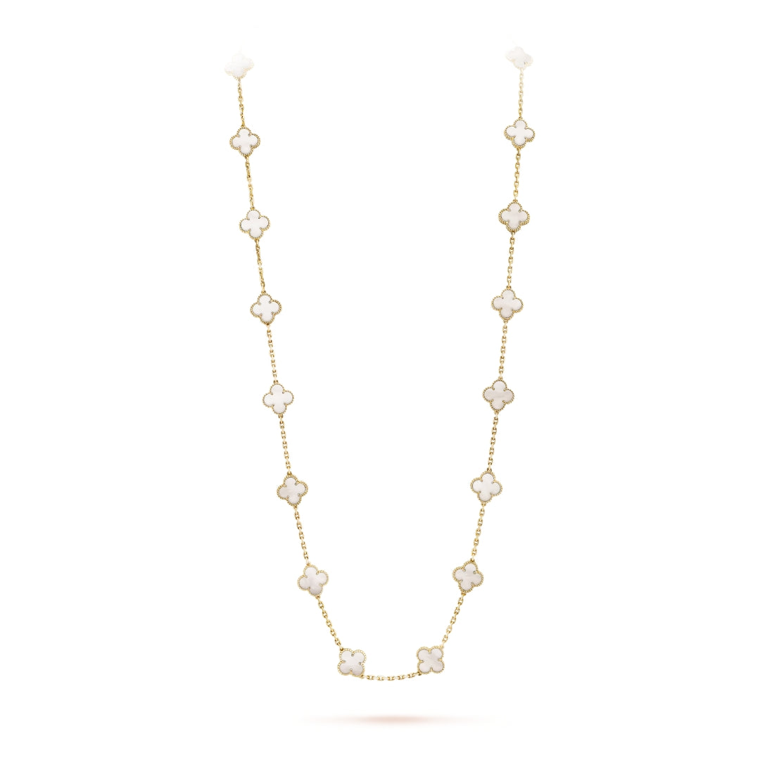 Belle Vante Necklace 20 Motifs Mother-Of-Pearl 18K Yellow Gold