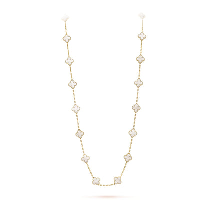 Belle Vante Necklace 20 Motifs Mother-Of-Pearl 18K Yellow Gold