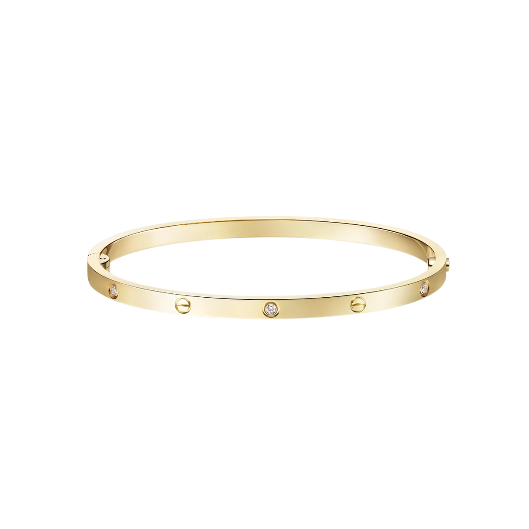 Small 6 Diamond Hinged Bracelet 18ct Gold
