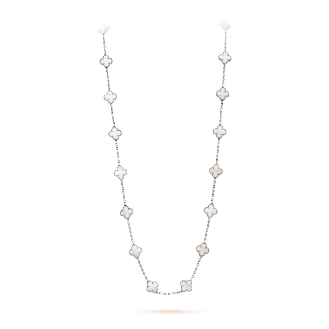 Belle Vante Necklace 20 Motifs Mother-Of-Peal 18K White Gold