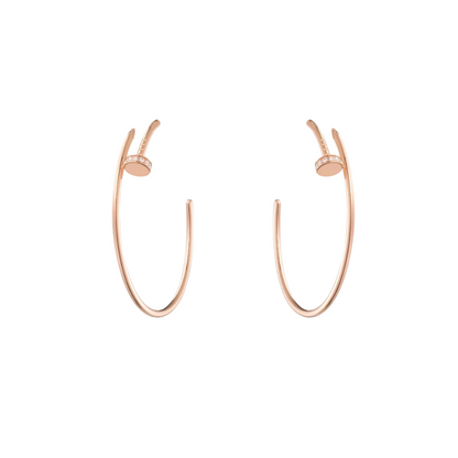 Juste Un Clou Hoop Earrings Large Diamond Tip 18ct Gold