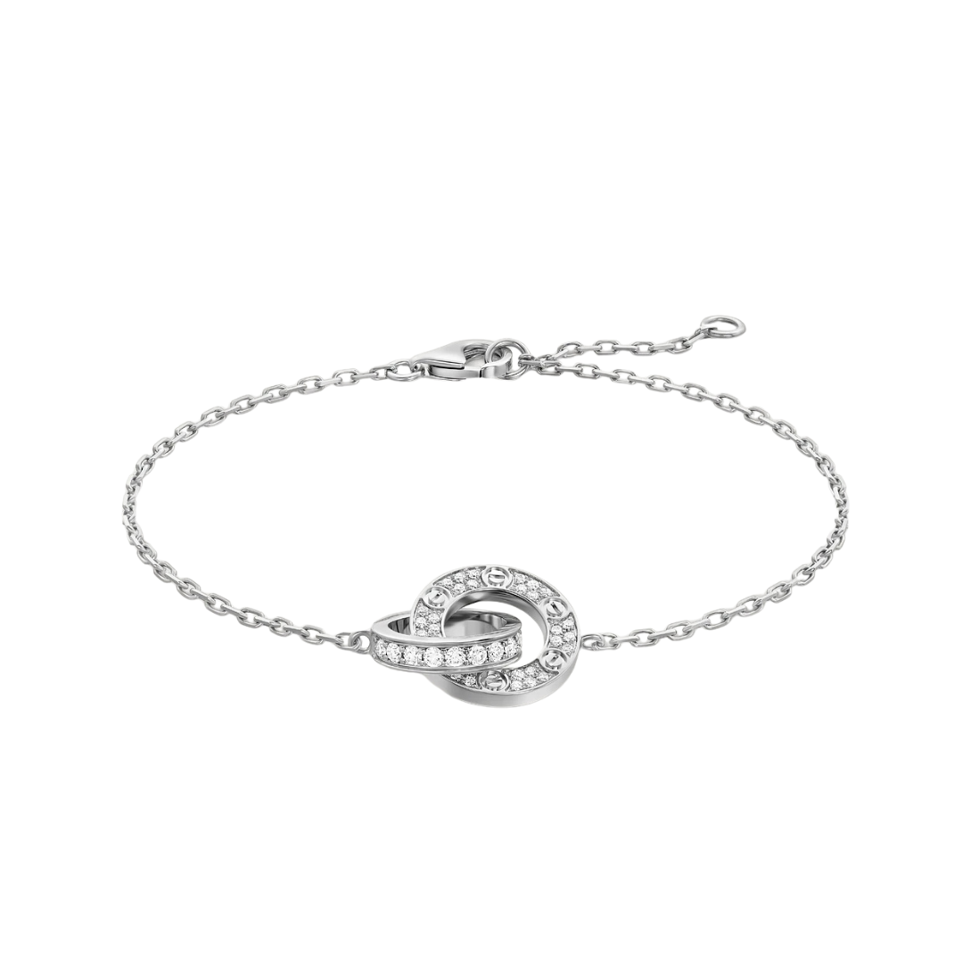 Full Paved Diamonds On Chain 18ct Gold Bracelet