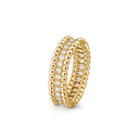 Perlée Diamonds 1-Row Ring in 18K Yellow Gold with Diamonds