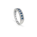 White Gold Half-Eternity Ring with Sapphires and Diamonds