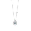 White Gold Aquamarine and Diamond Necklace