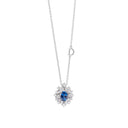 White Gold Necklace with Diamonds and Sapphires