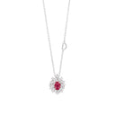 White Gold Diamonds and Ruby Necklace