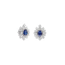 White Gold, Diamond and Sapphire Earrings
