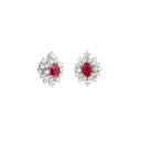 Belle Vante White Gold, Diamond and Ruby Earrings