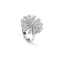 White Gold and Diamond Flower Ring 22 mm