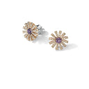 Pink Gold Brown Diamonds and Amethyst Earrings