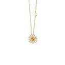 Yellow Gold and Diamonds and Citrine Quartz Necklace