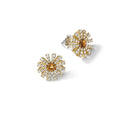 Yellow Gold and Diamonds Earrings with Citrine Quartz 0.85 Ct.