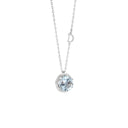 White Gold Aquamarine and Diamond Necklace