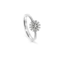 White Gold and Diamonds Flower Ring 8 mm