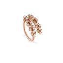 Pink Gold and White and Brown Diamonds Bypass Ring