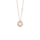 Pink Gold Mother of Pearl and Diamonds Necklace