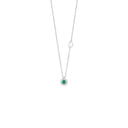 White Gold Diamond and Emerald Necklace