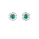 White Gold Diamonds and Emerald Earrings