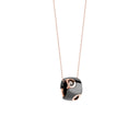 Pink Gold Black Ceramic Necklace with Diamond